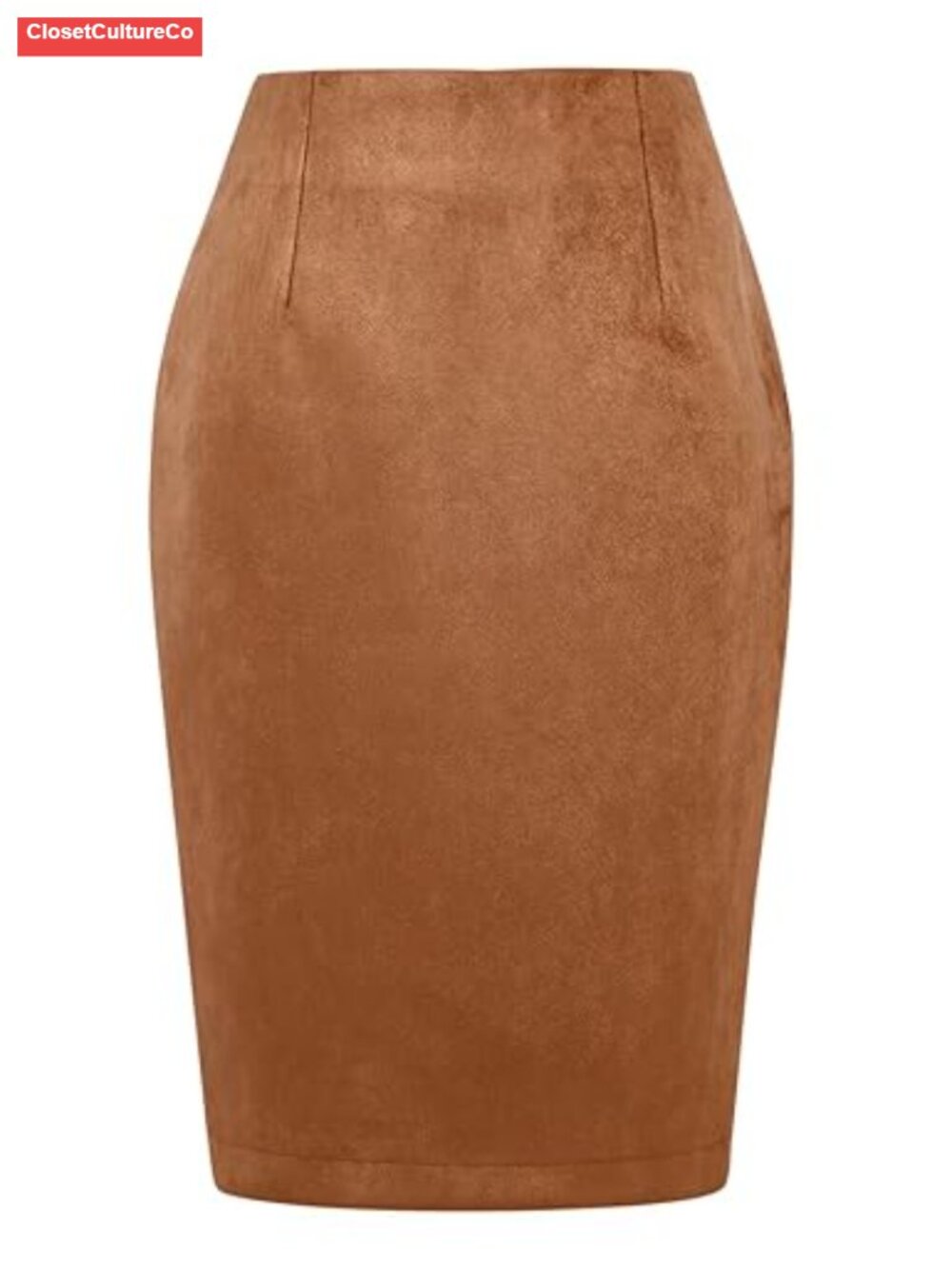 High Waist Plaid Pencil Skirt Knee Length Back Slit Business Casual
